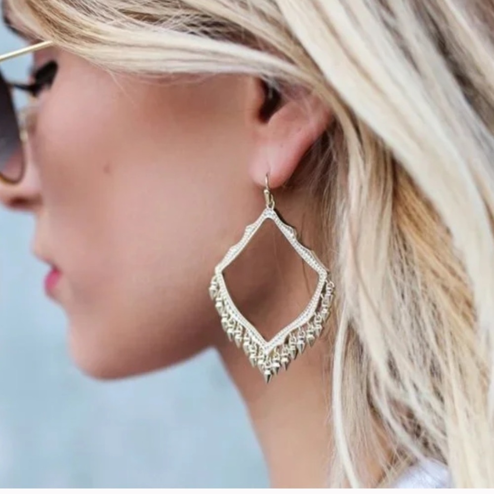 Kendra Scott “Lacy” Gold dangle earrings